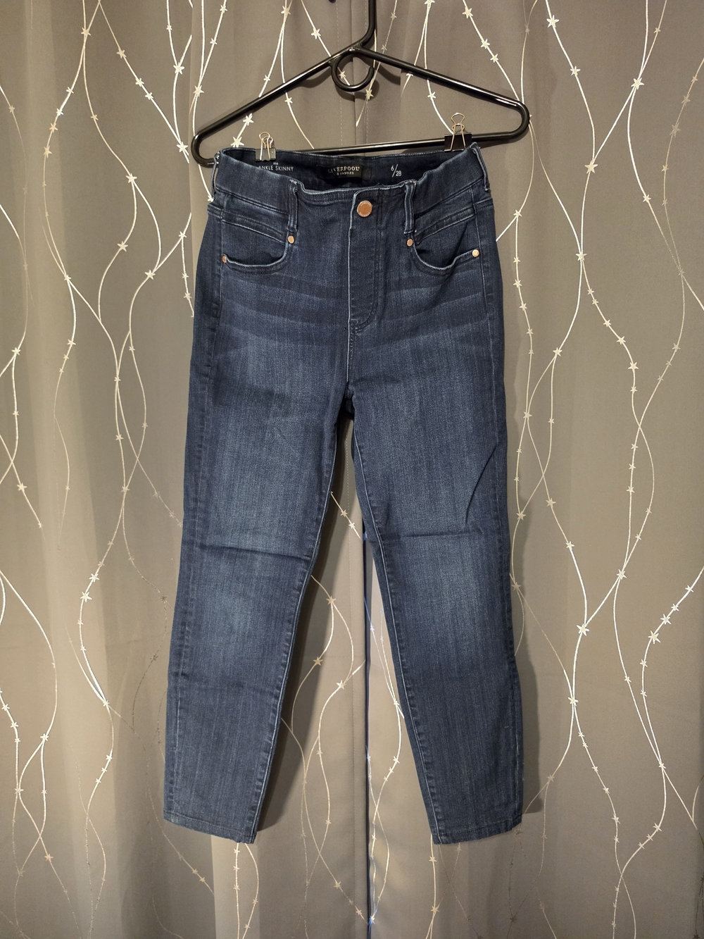 Liverpool Women's Ankle Skinny Jeans in Dark Blue Denim